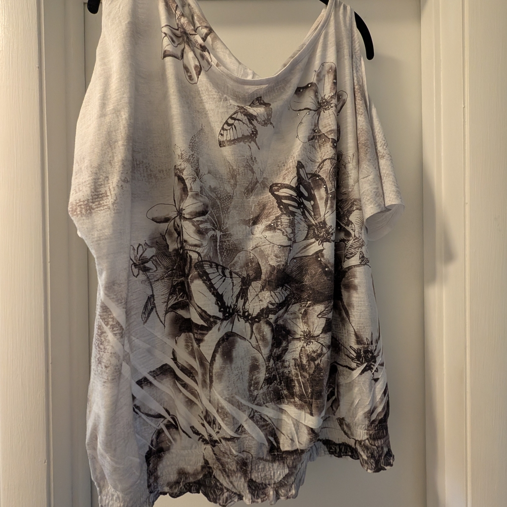 Cato Butterfly Print Blouse